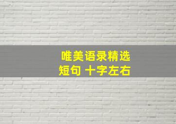 唯美语录精选短句 十字左右